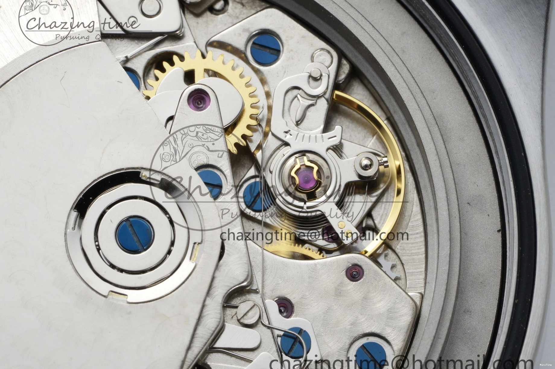 MIROTIME 0524 Pilot Chrono SS AZF 1:1 Best Edition Blue Dial on Brown Leather Strap A TimelessDesign 7060